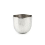 A George V silver tumbler cup, of plain rounded design, maker's mark worn, retailer's mark for