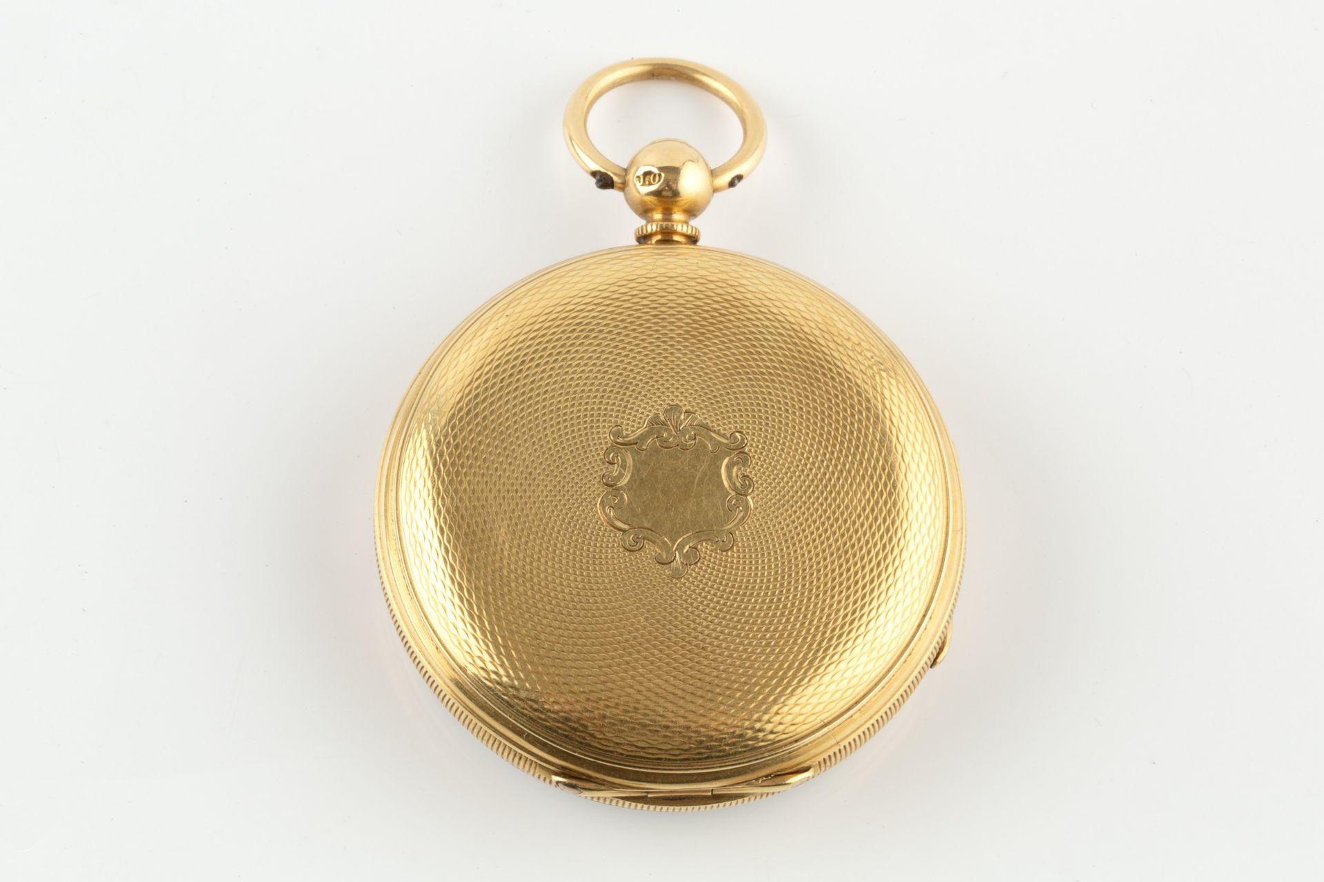 A Victorian 18ct gold open face pocket watch, the white enamel Roman dial with seconds subsidiary - Bild 3 aus 5