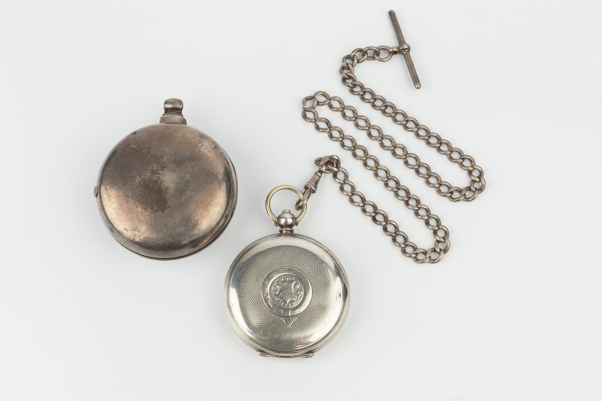A George III silver pair cased pocket watch, having white enamel dial with roman numerals, the - Bild 2 aus 2