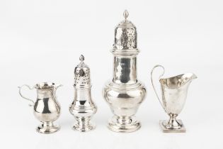 An Edwardian silver large sugar caster, of baluster form, by Nathan & Hayes, Chester 1905, 23cm