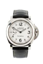 A gentleman's Panerai Luminor Marina automatic wristwatch, the white dial with seconds subsidiary