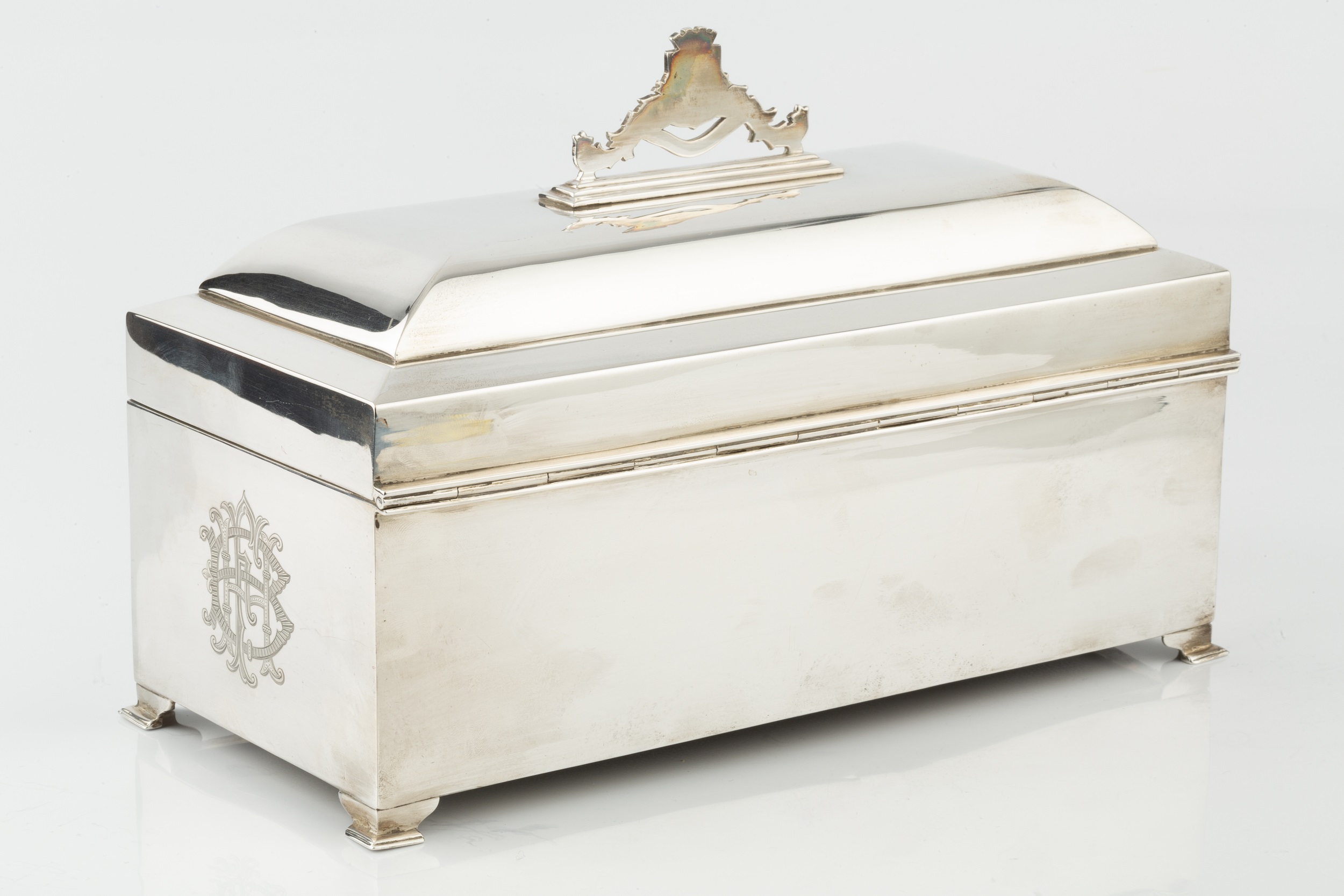 A George VI silver freedom casket, of rectangular form, with domed hinged top having enamel inset - Image 2 of 8