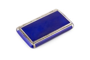 A Continental silver and enamel snuff box, of rectangular form with rounded edges and corners, and