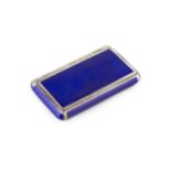 A Continental silver and enamel snuff box, of rectangular form with rounded edges and corners, and