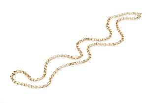 A 9ct gold belcher link chain, stamped 9CT and 375, 72cm long Approx 27.1grams
