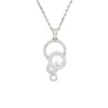 An 18ct white gold and diamond 'Happy Bubbles' pendant by Chopard, formed of conjoined diamond edged