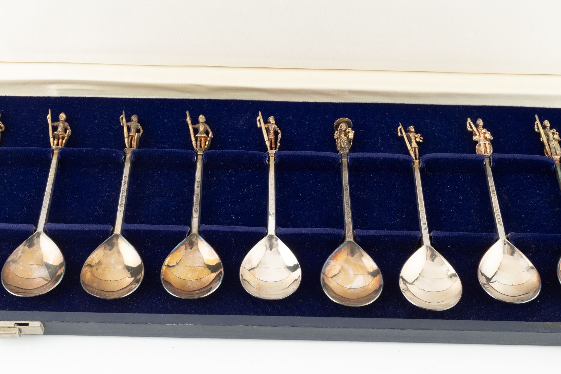 A set of twelve silver limited edition 'Tichborne Celebrities' spoons, with fig shaped bowls and - Image 2 of 2