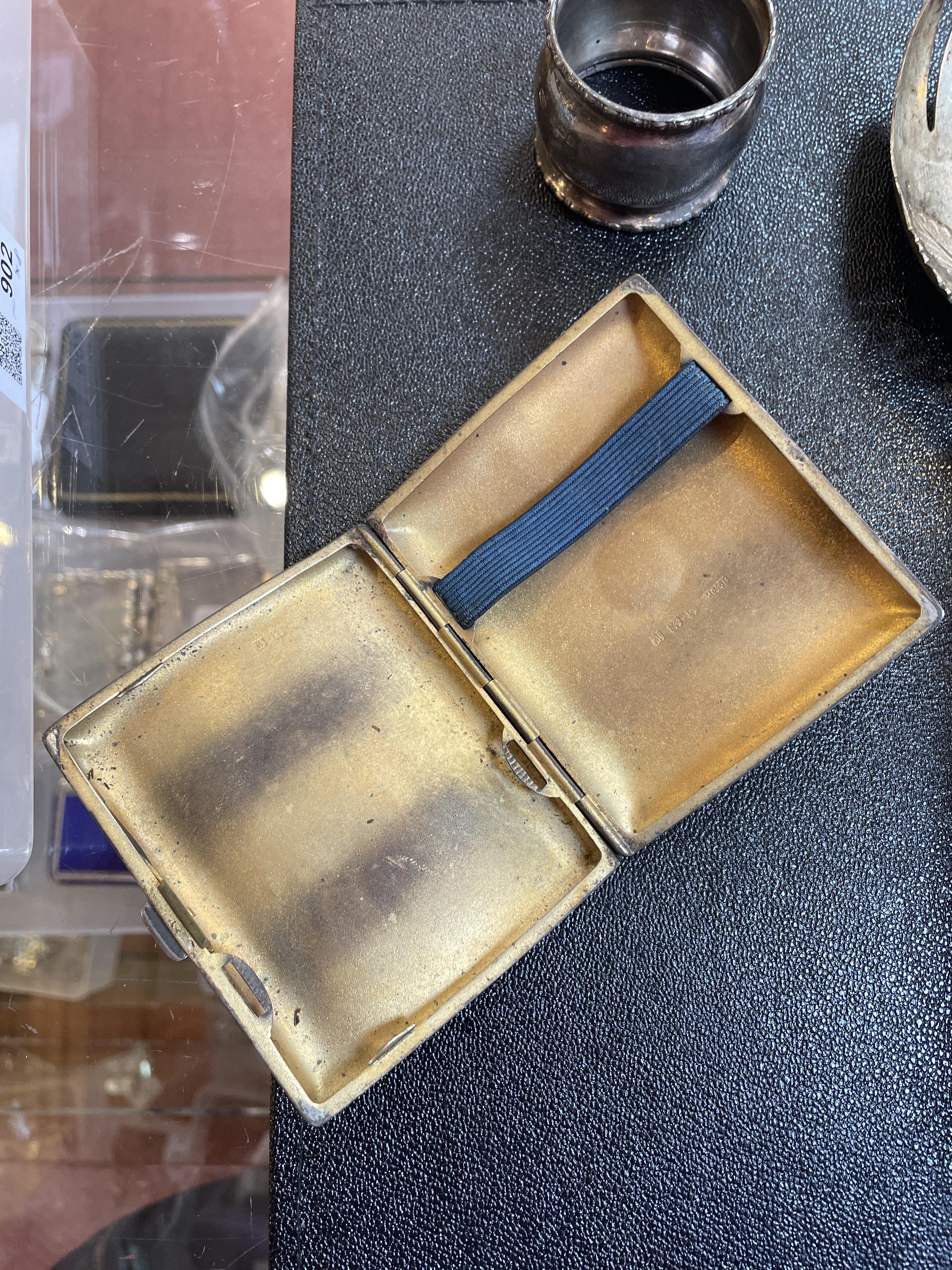 A late 19th century Chinese export silver cigarette case, with embossed and pierced decoration to - Image 3 of 13