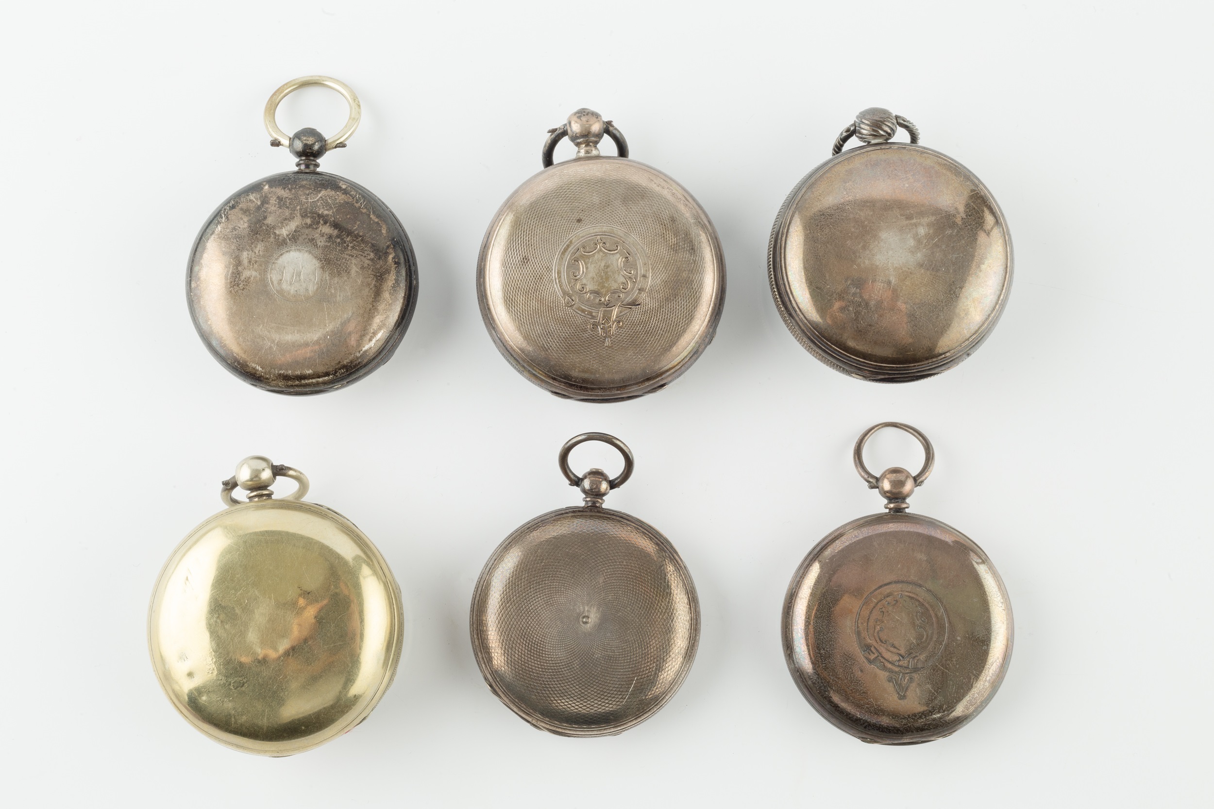 Four silver open face pocket watches, each with white enamel Roman dial with subsidiary seconds - Image 2 of 8