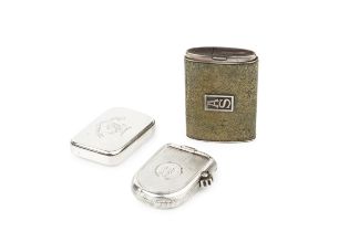 A late Victorian Scottish silver vesta case, of rounded rectangular form, having press opening and