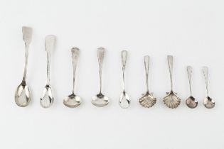 A pair of William IV silver old English pattern salt spoons, by James Barber & William Whitwell,