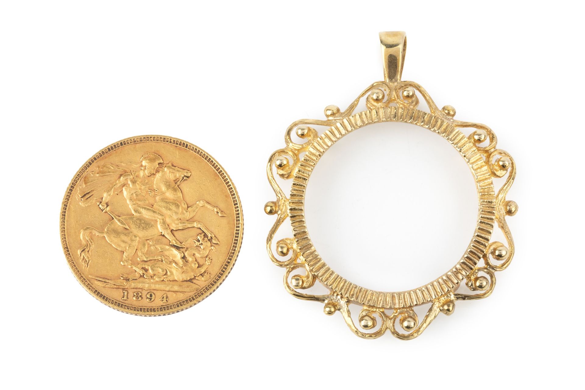 A Victoria sovereign, 1894, in 9ct gold pendant mount Weight circa 12.3g