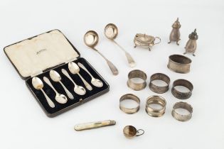 A George IV Scottish silver fiddle pattern sauce ladle and sifter spoon, maker T. S, Edinburgh 1824,