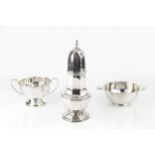An Edwardian silver large sugar castor, of octagonal baluster form by S. W. Smith & Co, London 1902,