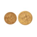 A George V sovereign, 1912, and an Edward VII half sovereign, 1907. (2) Some minor wear and