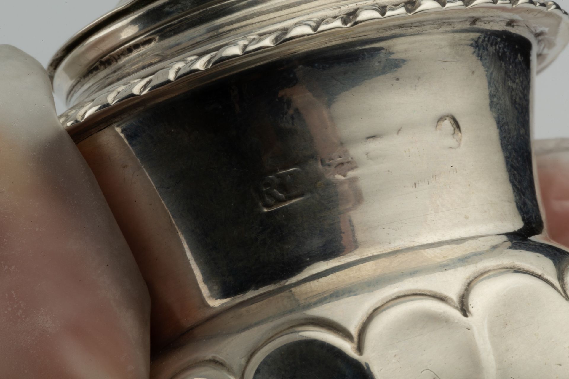 An early Victorian silver spice box, of octagonal baluster form with engraved decoration and pierced - Image 4 of 6