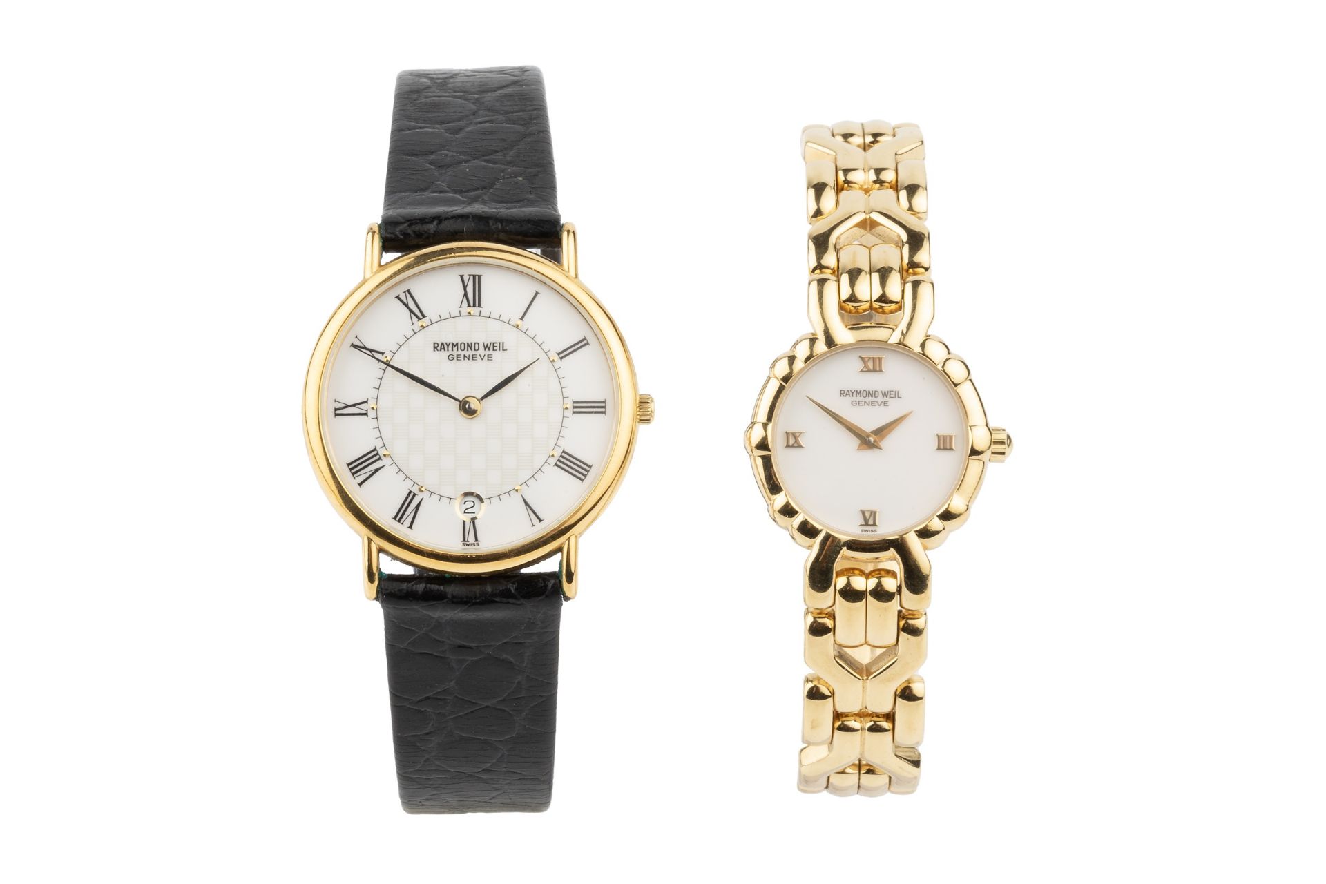 Two wristwatches by Raymond Weil, comprising a gentleman's wristwatch, model 9124, with white and