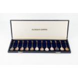 A set of twelve silver limited edition 'Tichborne Celebrities' spoons, with fig shaped bowls and