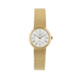 A 9ct gold Longines 'Presence' lady's wristwatch, with quartz movement and flexible mesh link