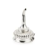 A George III silver wine funnel, with reeded borders and lobed decoration by William Bateman I,