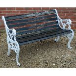A white-painted bench