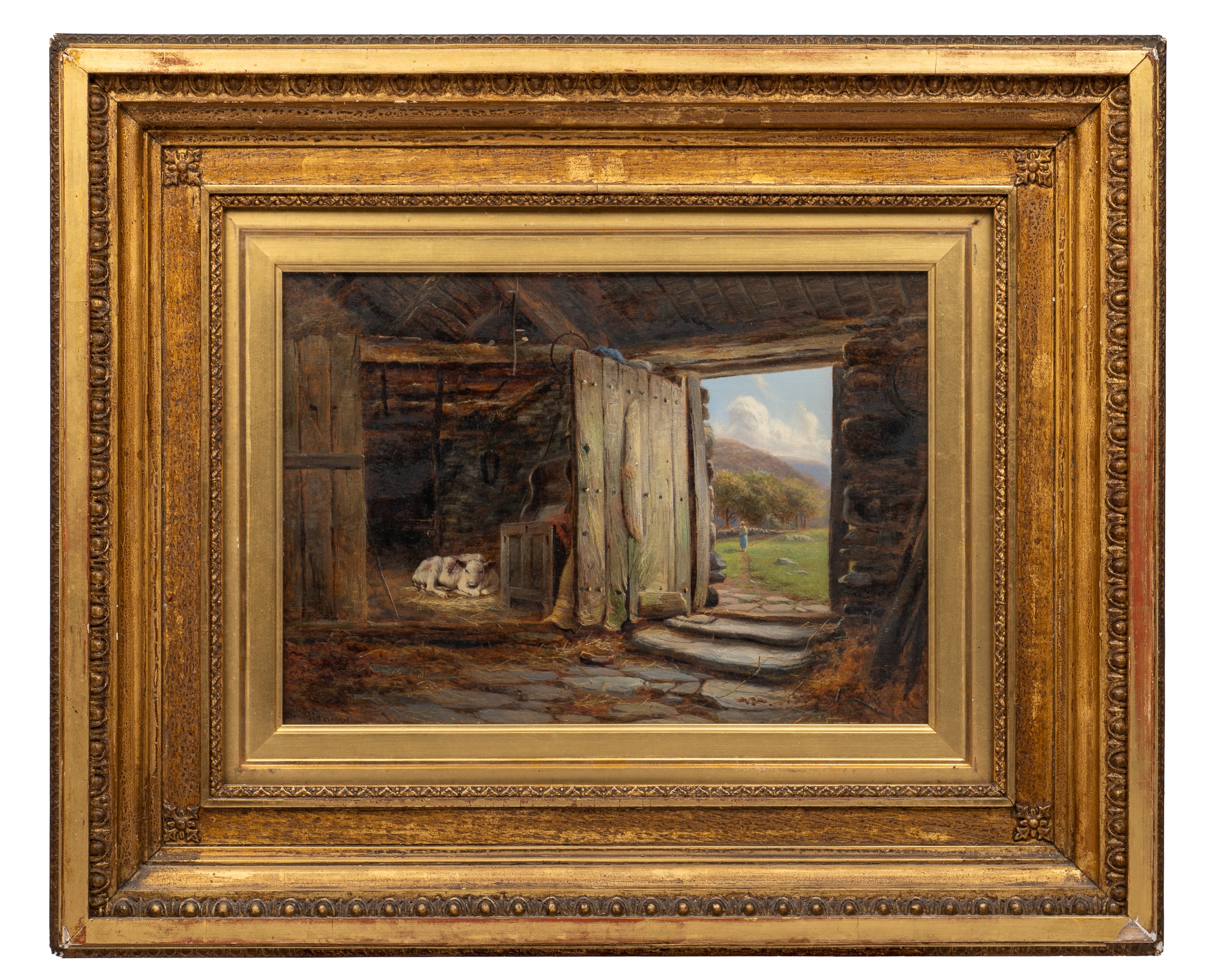 Two decorative paintings of rustic scenes - Image 6 of 7