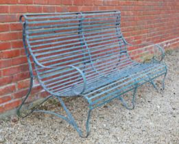A modern galvanised wrought iron bench
