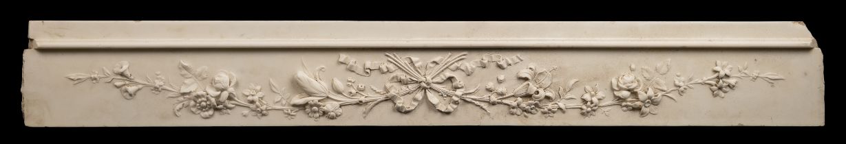 A carved marble chimneypiece panel