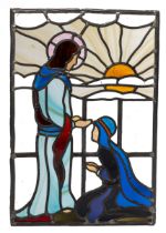 A modern stained glass panel