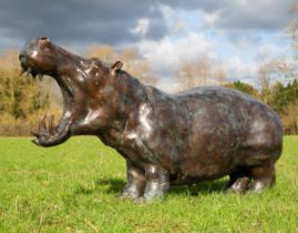 John Cox (British 1952-2014), Hippopotamus Fountain