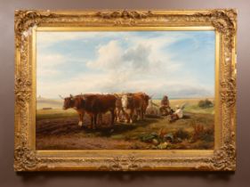 Henry Brittan Willis (British 1810-1884), ploughmen and oxen resting
