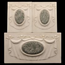 Three matching marble inset Edwardian panels