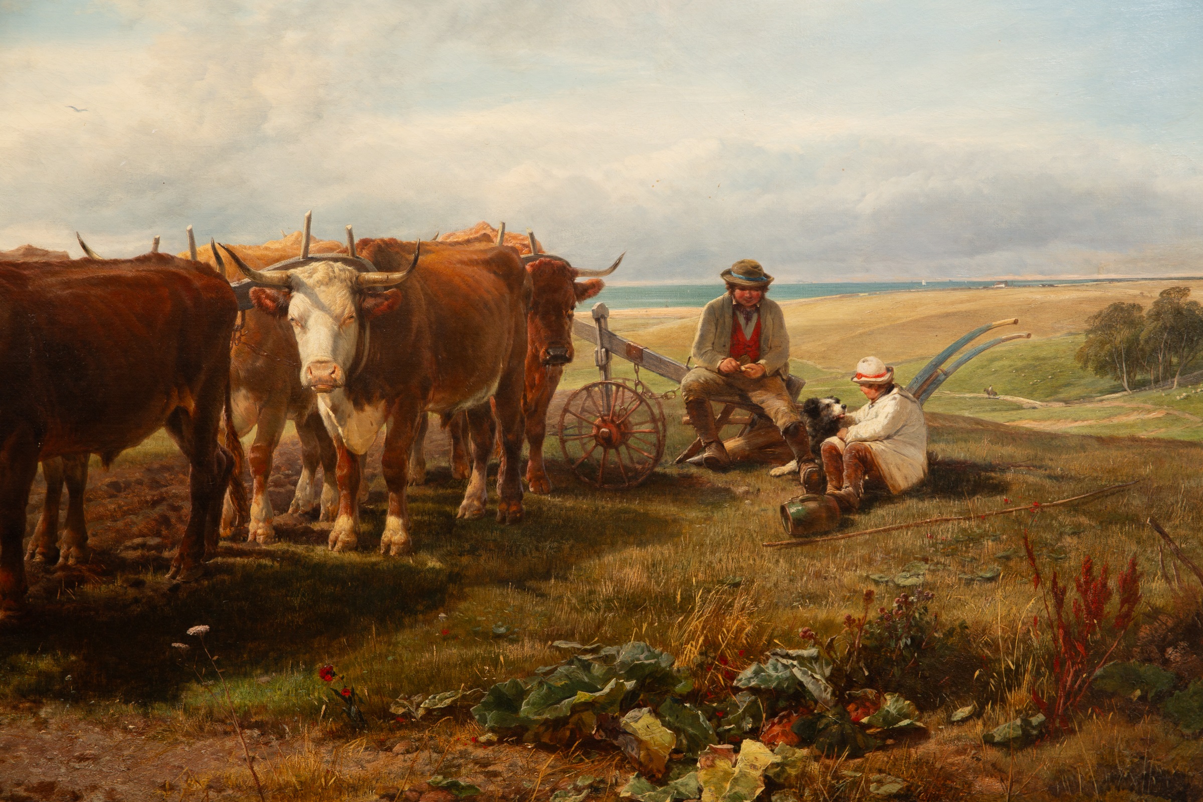 Henry Brittan Willis (British 1810-1884), ploughmen and oxen resting - Image 2 of 9