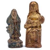 Two wooden statues of the Virgin Mary