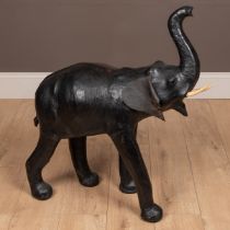 A Liberty & Co. original large leather elephant footstool