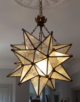 A star-shaped hanging lantern