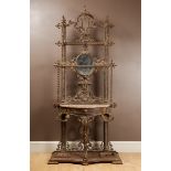 A Victorian Coalbrookdale style cast iron hall stand