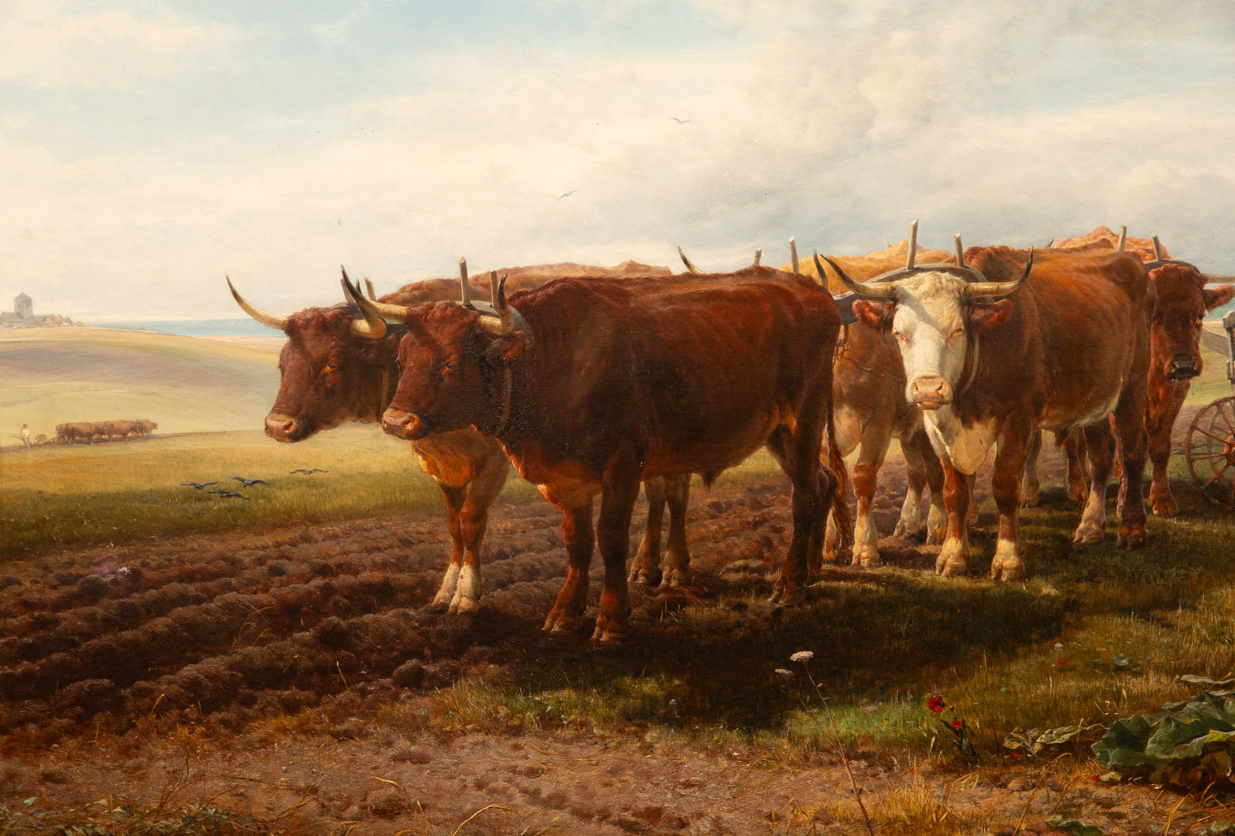 Henry Brittan Willis (British 1810-1884), ploughmen and oxen resting - Image 4 of 9