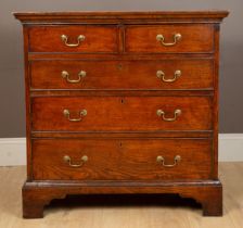 A George III oak country made chest of drawers