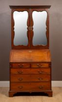 A George III mahogany bureau bookcase