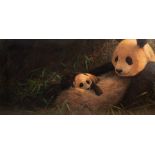 John Seerey-Lester (1945-2020), a panda and its young