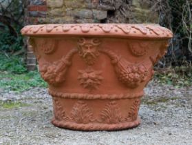 A large Whichford Pottery swag and acanthus planter