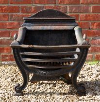 A Georgian style cast iron fire grate