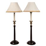 A pair of George III style Corinthian column table lamps