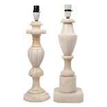 Two alabaster table lamps
