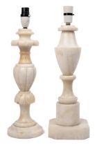 Two alabaster table lamps