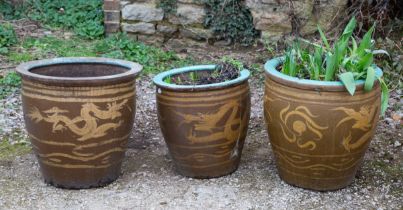 A group of three Chinese planters