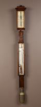An antique rosewood-cased marine stick barometer