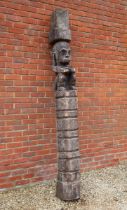 A decorative hardwood "Totem pole"