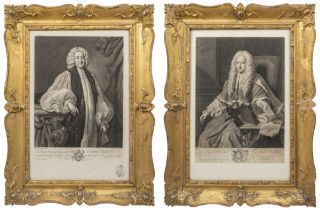 Two maps by Saxton and two aquatints of members of the Willes family